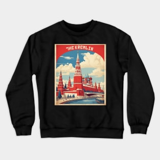 Moscow Kremlin Russia Vintage Tourism Poster Crewneck Sweatshirt